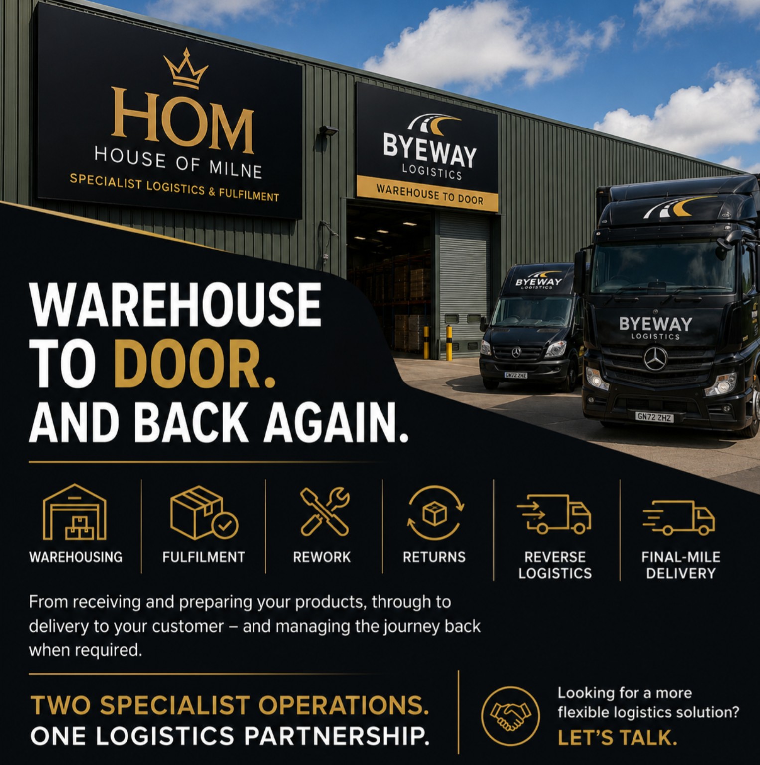 House of Milne and Byeway Logistics warehouse-to-door partnership